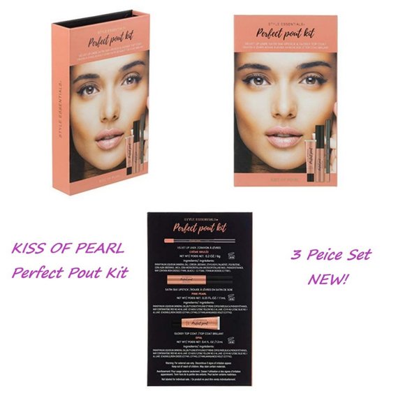 NEW Style Essentials Cosmetics KISS OF PEARL Perfect Pout Kit Set of 3 NWT! - Picture 1 of 14